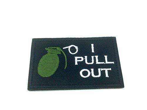 Patch Nation I Pull Out Granate Gestickte Airsoft Klettverschluss-Flecken von Patch Nation