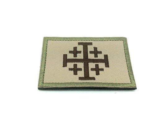 Patch Nation Jerusalem Kreuzritter Templer Gestickte Airsoft Klettverschluss-Flecken (Braun) von Patch Nation