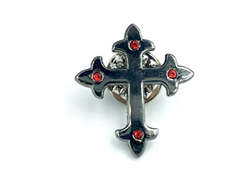 Patch Nation Juwelenbesetztes Christliches Kreuz Metall Button Badge Pin Brosche Anstecker (Schwarz) von Patch Nation
