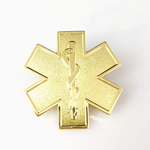 Patch Nation Sanitäter Stern des Lebens Gold Metall Badge Pin Pins Radfahrer Anstecker Broschen von Patch Nation