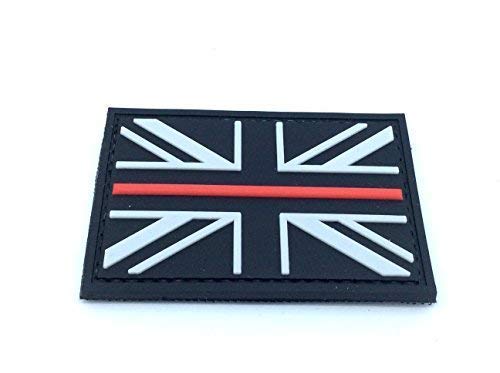 Schwarzer Union Jack Dünne Rot Linie PVC Klett Emblem Abzeichen Schwarzer Union Jack Dünne Rot Linie PVC Klett Emblem Abzeichen von Patch Nation