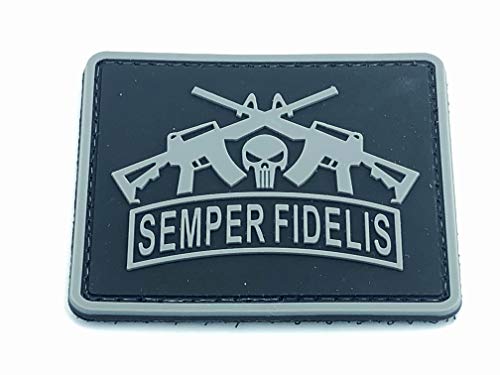 Semper Fidelis Airsoft PVC Klettverschluss-Flecken Patch (Schwarz) von Patch Nation