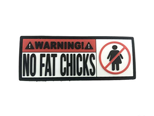 Warning No Fat Chicks PVC Klett Emblem Abzeichen Patch Warning No Fat Chicks PVC Klett Emblem Abzeichen Patch von Patch Nation