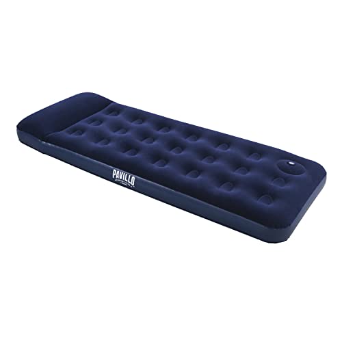 Bestway Pavillo Luftbett, Blue Horizon Step, Blau, 185 x 76 x 28 cm, Single, mit interner Fußpumpe von Bestway