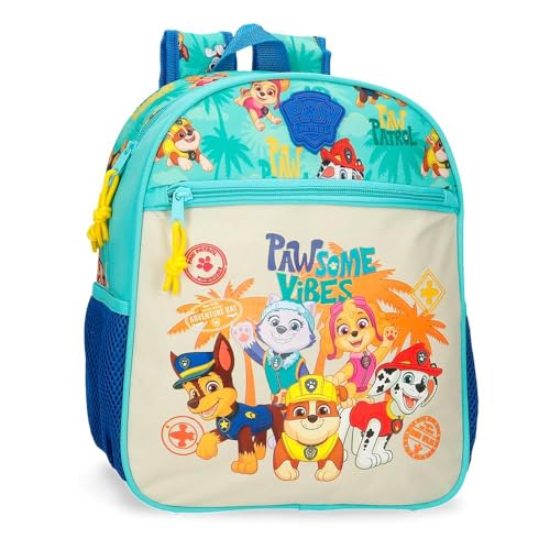 Joumma Paw Patrol Pawsome Vibes Schulrucksack, Kinderrucksack, aus Polyester, mehrere Fächer, breite und verstellbare Träger, blau, Tagesrucksa von PAW PATROL