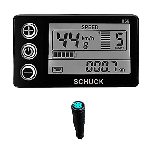 Pawnath Ebike S866 LCD Display Meter Elektrofahrrad 24V 36V 48V Bedienfeld mit Wasserdichtem Stecker für BBS01 BBS02 von Pawnath