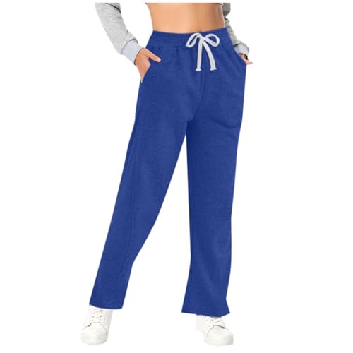 2000S Clothes, Trainingshose Damen Lang Jogginghose, Weite Hose Baumwolle Arbeitshose Elegante Jogging Für Frauen Sporthose Lange Freizeithose Slim Fit Blau von Pdakieyxnd