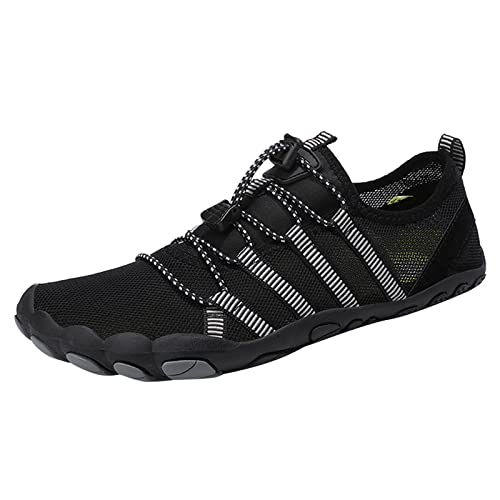 Aquaschuhe Unisex Leichte Barfuss Schuhe - Badeschuhe Outdoor Wasserschuhe Zehenschuhe Sport Strandschuhe Fitness Kletterschuhe Schnell Trocknend Wassersportschuhe Schwimmschuhe Schwarz von Pdakieyxnd