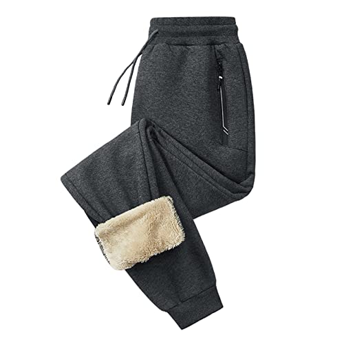 Bequeme Hose Damen, Thermo Hose Warme Jogginghose Damen Flauschig Fleecehose Wanderhose Lang Thermojogginghosen Freizeithose Mit Kordelzug Sherpa-Innenfutter Sweathose von Pdakieyxnd