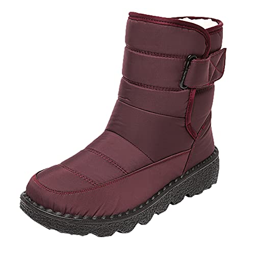 Bequeme Winterschuhe Damen, Schneeschuhe Damen Winterboots Damen Gefüttert Winterschuhe Schneeschuhe Dicke Schneestiefel rutschfeste Stiefeletten Kurzschaft Stiefel Winter Outdoor von Pdakieyxnd