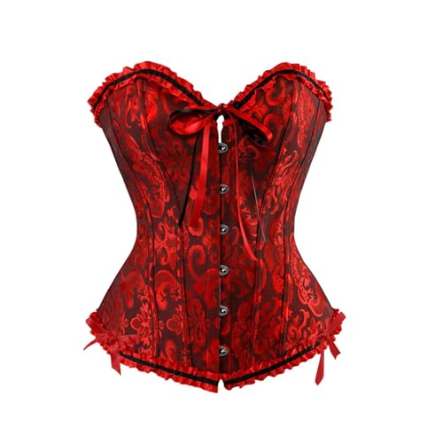 Damen Sexy Korsett Top Halloween Schwarz Corsage - Schulterfreies Große Größen Korsett Oberteil Mit Schnürung Piratenkostüm Für Karneval Party von Pdakieyxnd