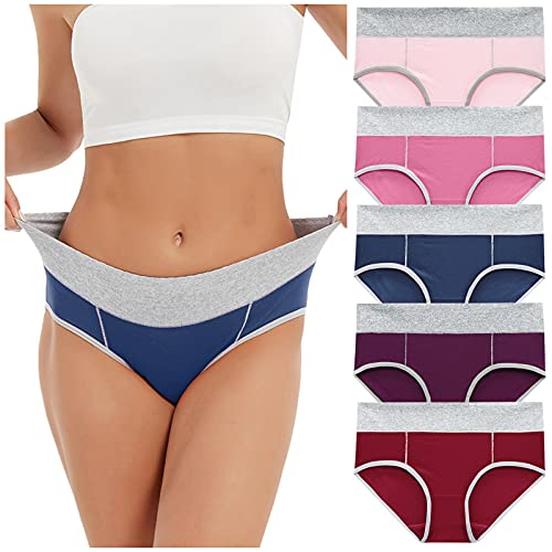 Damen Slips Baumwolleunterwäsche Damen Bauchweg Unterhose, Pantys Slips Frauen Unterhosen Cotton Baumwolle Atmungsaktiv Bequeme Hipster von Pdakieyxnd