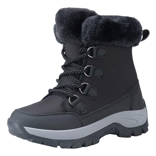 Damen Winterstiefel, Damen Winterstiefeletten Winterschuhe Damen Winter Warme Winterstiefel Wanderschuhe Warm Gefütterte Schneestiefel Schlupfstiefel Kurzschaft Stiefel Boots Schuhe von Pdakieyxnd