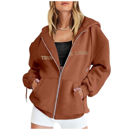 Damenjacken Für Den Übergang - Sweatjacke Damen Y2k Kapuzenjacke, Laufjacke Fitness Hoodie Lang Hoody Aesthetic Sweatshirt Farbvarianten Kapuzenpulli Langarm Kapuze Sport Style Casual von Pdakieyxnd