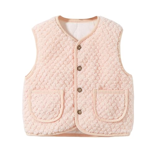 Fleecejacke Baby, Teddy Fleece Weste Kinder Winter Armellos Fellweste - Winter Jungen Mädchen Flauschig Weste Mäntel Atmungsaktive Vest Jacke Weste Mäntel Rosa von Pdakieyxnd