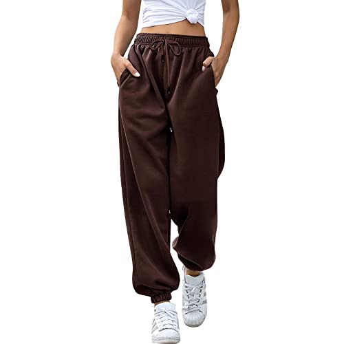 Golfhose Damen, Jogginghose Damen Weite Trainingshose, Arbeitshose Leicht Pants Baumwolle Jogging Hose Für Frauen Sporthose Lange Freizeithose Slim Fit C von Pdakieyxnd