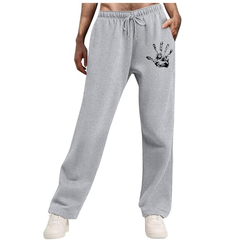 Graue Jogginghose Damen, Sporthose Damen Baggy Jogpants, Fahrradhose Sport Wanderhose Baumwolle Jogging Hose Für Frauen Lange Freizeithose Slim Fit Trainingshose GY2 von Pdakieyxnd