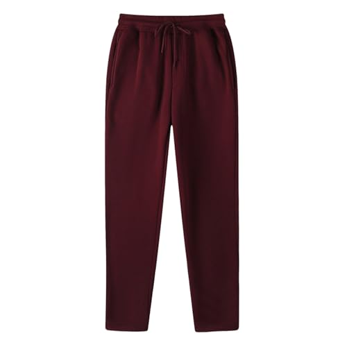 Jogginghose Damen Grau, Jogpants Damen Lang Sporthose, Leicht Fahrradhose Baggy Baumwolle Jogging Hose Für Frauen Lange Freizeithose Slim Fit Trainingshose Wein von Pdakieyxnd