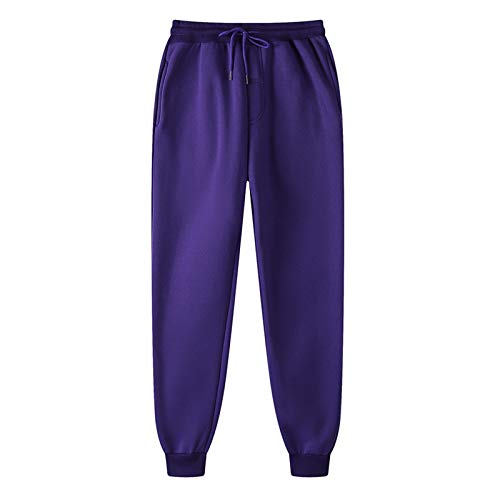 Jogginghose Damen Lang Sporthose Bequeme Freizeithose High Waist Gummibund Sweathose Mit Taschen Dünne Lässige Jogginghose Für Frühling Und Sommer Lila von Pdakieyxnd