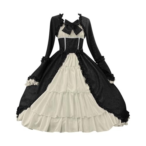 Kleid Mittelalter Damen, Angebot des Tages Mittelalter Kleid Damen Sexy Kleidung Schmetterlingsärmel Karneval Halloween Kostüm Fasching Vintage Mittelalterkleid Für von Pdakieyxnd