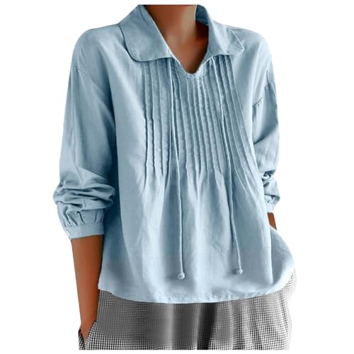 Langarmshirt Damen Schwarz: Sommer Frauen Longbluse Lang Tops Mode V-Ausschnitt Pullover Blusenshirt Lässig Italienische Oberteile Langarmshirt Casual Langarm Sommershirt Tunika Tops von Pdakieyxnd