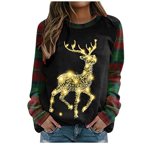 Meine Bestellungen Anzeigen, Weihnachtspulli Damen Langarm Weihnachten Pullover Lustig - Winter Rundhals Weihnachts Weinglasdruck Weihnachtspullover Weihnachten Pullis Sweater Weihnachtsshirt von Pdakieyxnd