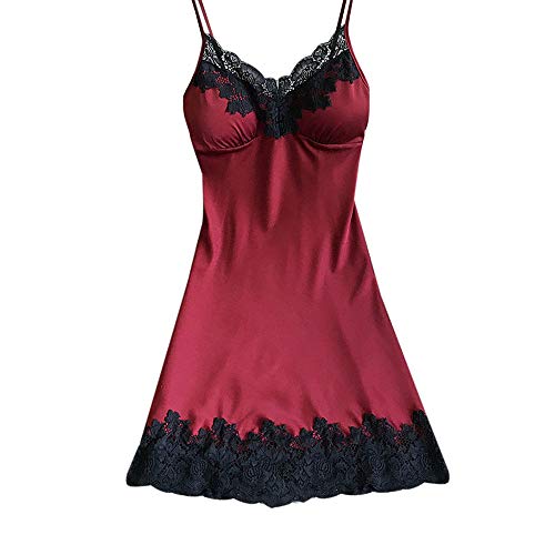 Nachtkleid Damen Sexy, Nachtkleid Damen Sexy Spitze Negligé - Babydoll Kleid Nachthemd Curvy Negligee Elegant V-Ausschnitt Schlafhemd Lingerie Öffnen Zurück Nachtwäsche Mit Panties von Pdakieyxnd