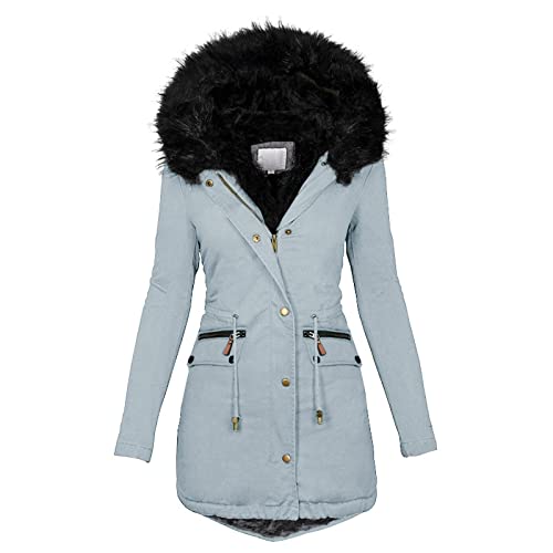 Parka Damen, Winterparka Damen Warm Wintermantel Damen Lang Winterjacke Elegant Winddichte Damenmantel Mäntel Gefüttert Winterparka Bequemes Steppjacke Schwarz von Pdakieyxnd