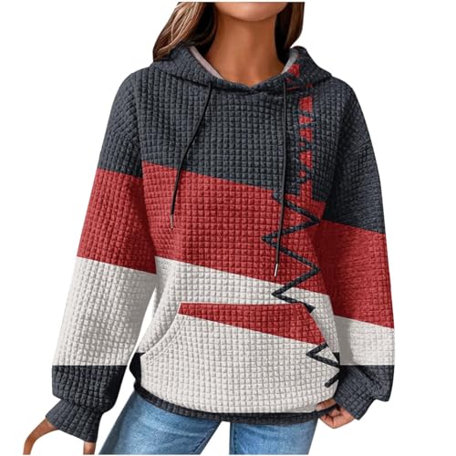 Kapuzenpullover Damen Lang - Winter Oversize Top Mit Kapuze Sweatshirt Longshirt Dünne Fitness Baggy Shirt Hoodie Aesthetic Große Größen Langarmshirt Kapuzenpullover von Pdakieyxnd