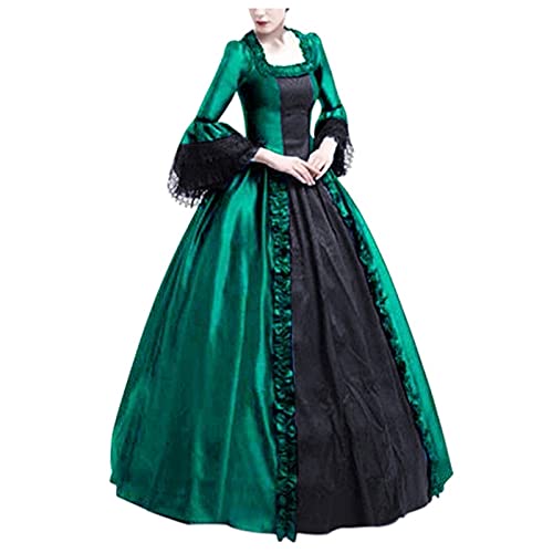 Piratenkleid Damen, Halloween Hexenkostüm Damen Mittelalter Kleid Damen Lang Kleidung Fasching Große Größen Halloween Karneval Kostüm Vintage Mittelalterkleid Für von Pdakieyxnd