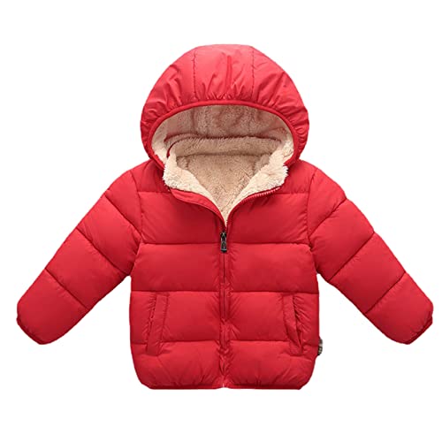 Retourenkauf Angebote - Plüsch Bärenohren Baby Jacke Fleece Winterjacke, Niedlich Reißverschluss Steppjacke Mit Taschen Winter Langarm Übergangsjacke Leicht Sweatjacke Schneeanzüge Jacke Rot von Pdakieyxnd