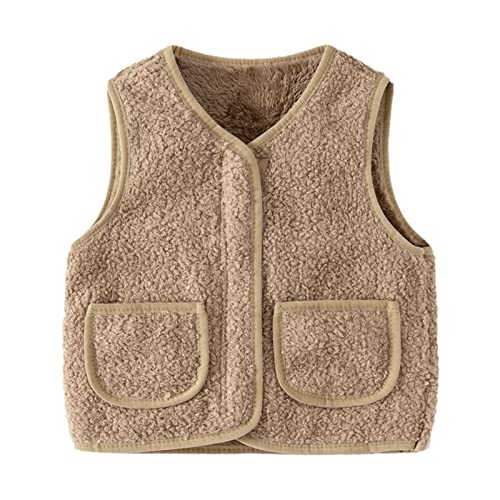 Sale Angebote, Ärmellose Teddy Fleece Weste Jacke Baby Winter Weste Mäntel - Flauschig Jungen Mädchen Atmungsaktive Fleeceweste Vest Jacke Fellweste Kaffee von Pdakieyxnd