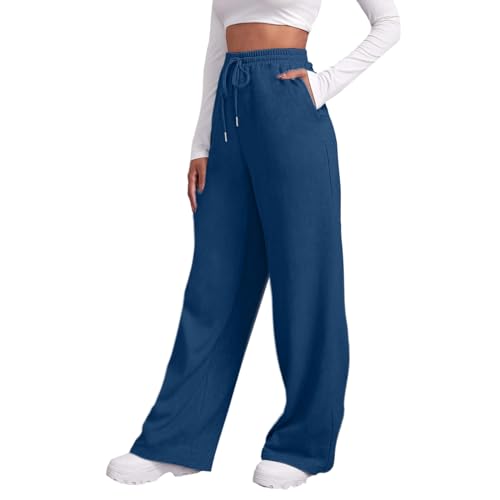 Sommerhosen Damen Leicht Und Luftig, Jogpants Damen Lang Trainingshose, Yogahose Elegante Hosen Baumwolle Jogging Hose Für Frauen Sporthose Lange Freizeithose Slim Fit Marine von Pdakieyxnd