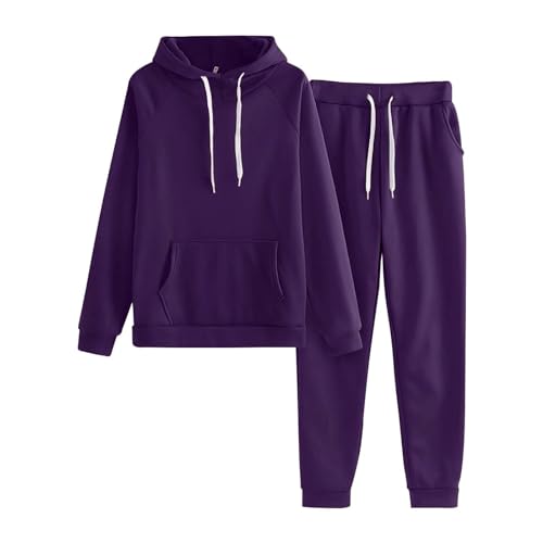 Tracksuit Damen Y2K, Jogginganzug Damen Große Größen Trainingsanzug, Gym Set Einfarbig Jogging Anzug Teenager Mädchen Tracksuit Bequeme Sportset Lose Workout von Pdakieyxnd