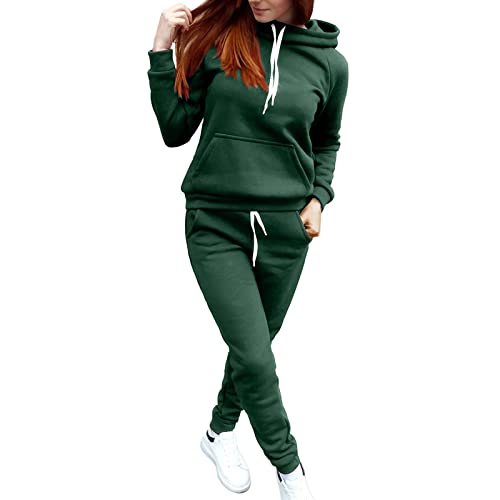 Tracksuit Damen Y2K, Trainingsanzug Damen Große Größen Jogginganzug, Freizeitanzug Teenager Mädchen Fitness Set Mit Tasche Tracksuit Baumwolle Sportset Rundhalsausschnitt Homewear von Pdakieyxnd