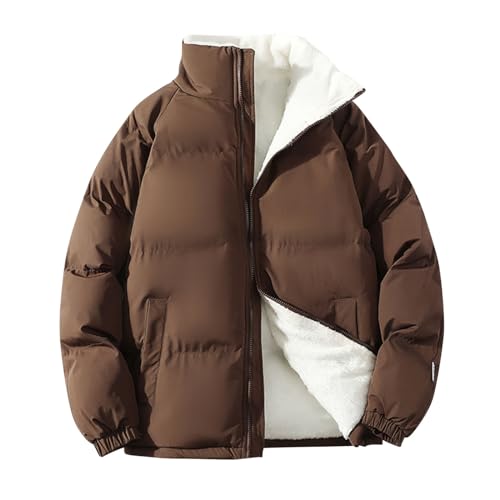 Wattierte Jacke Herren - Steppjacke Herren Puffer Jacke Ohne Kapuze, Einfarbig Warme Gefüttert Übergangsjacke Männer Outdoor Daunenjacken Winterjacke Bequeme Ultraleichte Kaffee von Pdakieyxnd