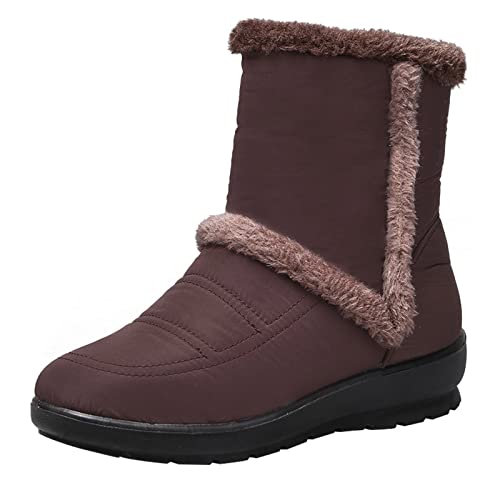 Winterstiefel Damen Gefüttert, Winterschuhe Damen Weite H Winterschuhe Damen Wasserdicht Schneestiefel Wanderschuhe Outdoor Damenstiefel rutschfeste Stiefeletten Kurzschaft Stiefel Winter von Pdakieyxnd