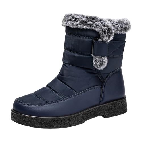 Winterstiefeletten Damen, Angebote Tages Blitzangebote Winterstiefel Damen Thermo Schneestiefel Stiefel Flach Wasserdicht Winterschuhe rutschfeste Stiefeletten Kurzschaft Winter Outdoor von Pdakieyxnd