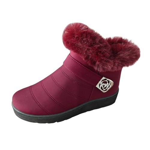 wasserdichte Schuhe Damen, Knöchelschuhe Damen Winterschuhe Damen Herren Gefüttert Barfuss Schuhe Damenschuhe rutschfeste Stiefeletten Kurzschaft Stiefel Winter Outdoor Schneestiefel von Pdakieyxnd