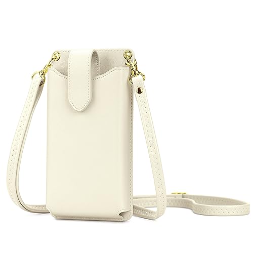 Peacocktion Handytasche zum Umhängen, Kleine Umhängetasche Damen, Crossbody Handytasche Geldbörse, Handy Umhängetasche mit Kartenfächer, Crossbody Tasche für Damen, 01-Beige von Peacocktion