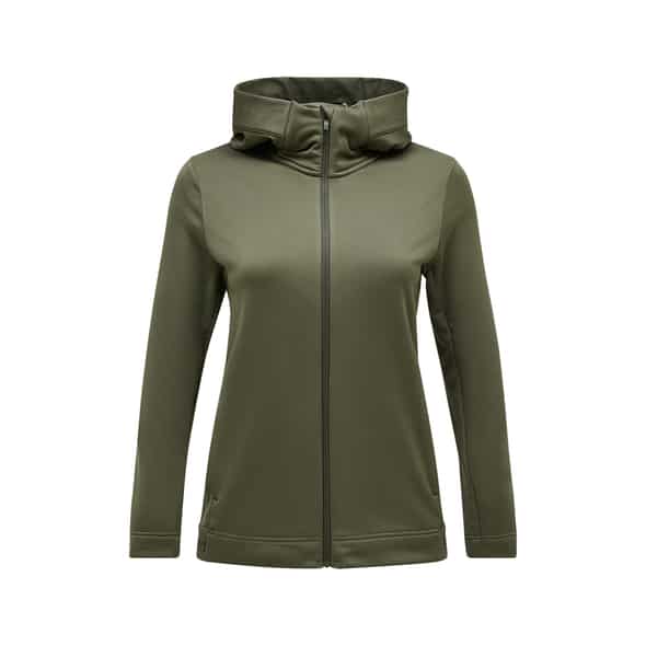 Peak Performance W Rider Tech Zip Hood Damen (Oliv L) Kunstfaserjacken von Peak Performance