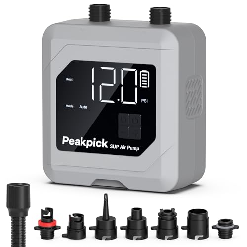Peakpick 20PSI Elektrische SUP Pumpe, wiederaufladbare, batteriebetriebene SUP Pumpe, intelligentes zweistufiges Aufblasen und Entleeren, Auto-Off Luftpumpe für SUP, Surfen Kite, Zelt, Matratze Peakpick 20PSI Elektrische SUP Pumpe, wiederaufladbare, batteriebetriebene SUP Pumpe, intelligentes zweistufiges Aufblasen und Entleeren, Auto-Off Luftpumpe für SUP, Surfen Kite, Zelt, Matratze von Peakpick