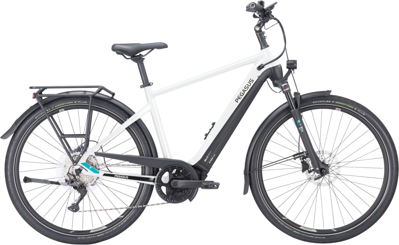 Herren e-Bike  Pegasus Premio EVO 10 Lite Herren weiß . 2023 (Rahmenh. Pegasus: 60 cm | Körpergrösse ab 190 cm / Akkukapazität: 500 Wh) von Pegasus