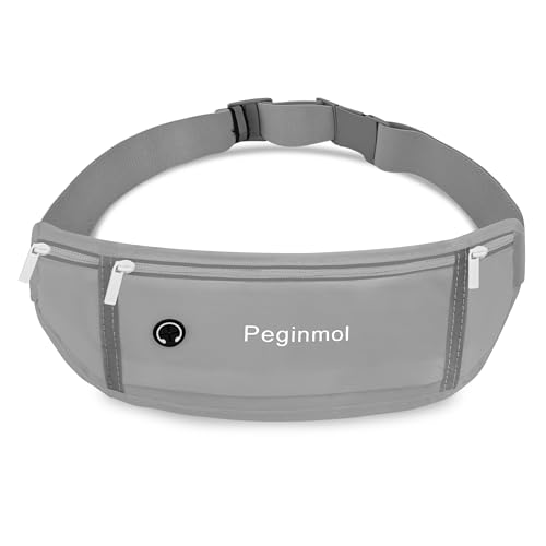 PEGINMOL Laufgürtel für Handy, Lauftasche Jogging Wasserdicht, Läufer-Hüfttasche für Damen und Herren mit 3 Taschen, Großer Kapazität Sportgürtel Verstellbarem Running Belt zum Laufen, Radfahren(Grau) PEGINMOL Laufgürtel für Handy, Lauftasche Jogging Wasserdicht, Läufer-Hüfttasche für Damen und Herren mit 3 Taschen, Großer Kapazität Sportgürtel Verstellbarem Running Belt zum Laufen, Radfahren(Grau) von Peginmol