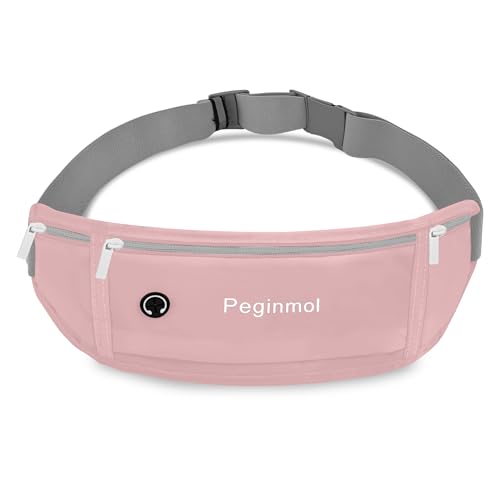 PEGINMOL Laufgürtel für Handy, Lauftasche Jogging Wasserdicht, Läufer-Hüfttasche für Damen und Herren mit 3 Taschen, Großer Kapazität Sportgürtel Verstellbarem Running Belt zum Laufen, Radfahren(Rosa) PEGINMOL Laufgürtel für Handy, Lauftasche Jogging Wasserdicht, Läufer-Hüfttasche für Damen und Herren mit 3 Taschen, Großer Kapazität Sportgürtel Verstellbarem Running Belt zum Laufen, Radfahren(Rosa) von Peginmol
