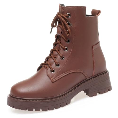 Pegsmio Damen Winter rutschfeste Schneestiefel Echtleder Warme Stiefeletten von Pegsmio