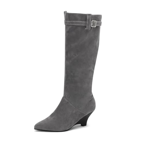 Pegsmio Damenstiefel, Retro-Stiefel, sexy Kniestiefel, hoher Absatz, lange Stiefel, Winterschuhe von Pegsmio