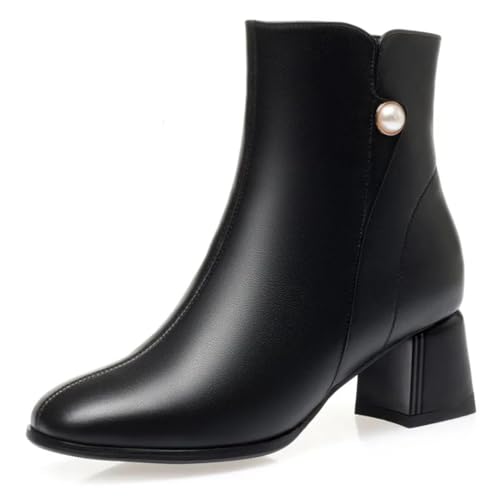 Pegsmio Warme Winterstiefel für Damen, Wolle, mittelhoher Absatz, Hochzeit, Bankett, Kleid von Pegsmio