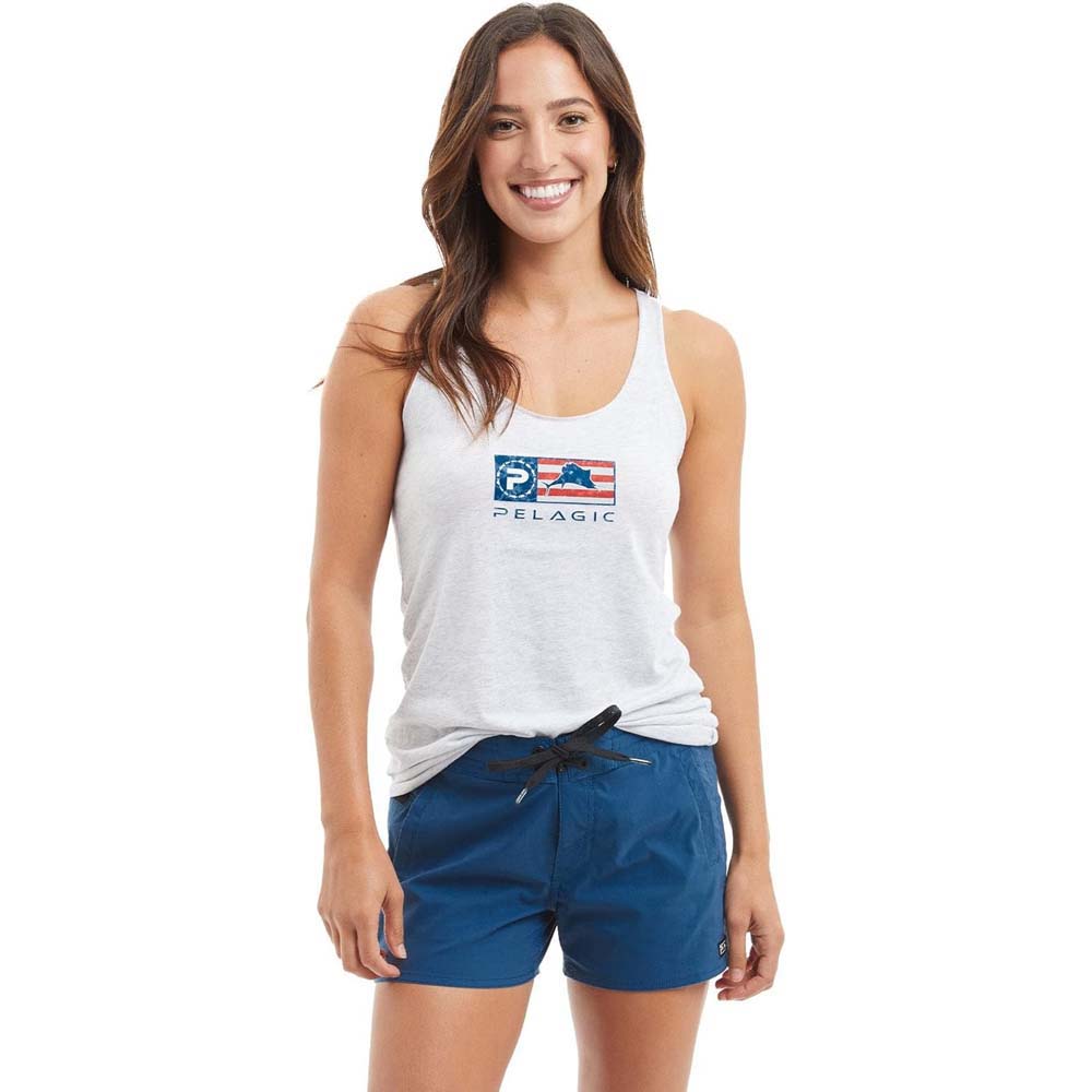 Pelagic Americamo Icon Premium Tank Sleeveless T-shirt Weiß S Frau Pelagic Americamo Icon Premium Tank Sleeveless T-shirt Weiß S Frau von Pelagic