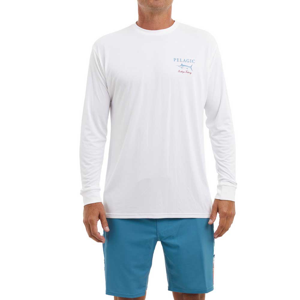Pelagic Aquatek Marlin Made Uv Long Sleeve T-shirt Weiß S Mann Pelagic Aquatek Marlin Made Uv Long Sleeve T-shirt Weiß S Mann von Pelagic